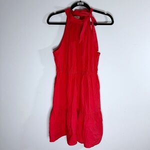 J.Crew Factory Red Poplin Halter Neck Mini Dress, Women’s 10, Holiday Outfit